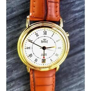 Rare Nicolet 146 Japan Quartz Men's Watch White Enamel Dial